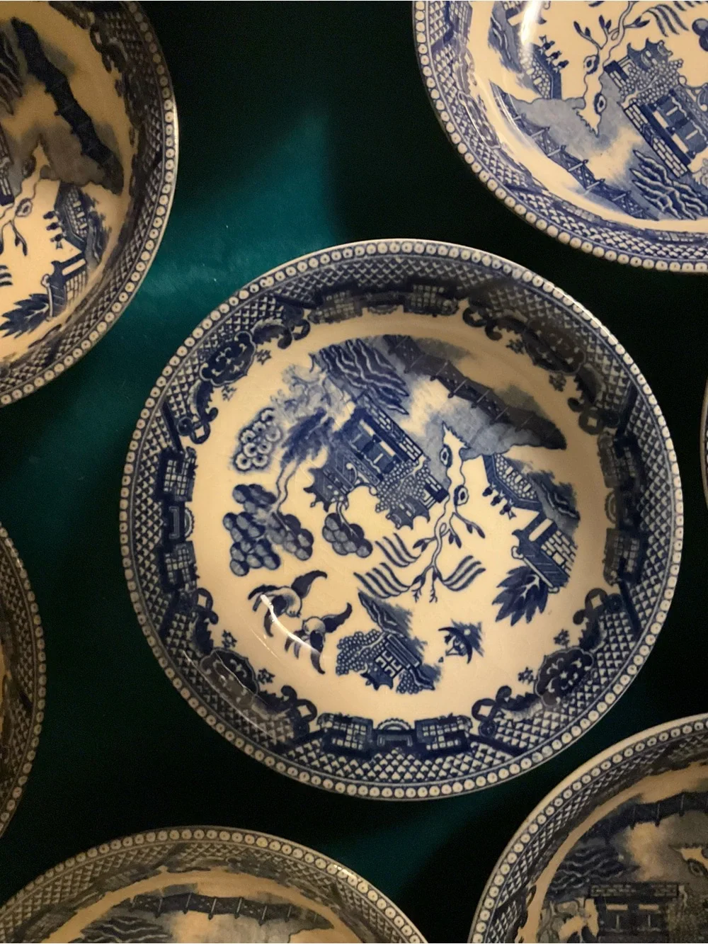 Antique 1950s Blue Willow Ware - Set of 8